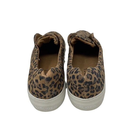 J/Slides Women's Slip On Sneakers Shoes Brown Casual Leopard Print Leather 7 M - Picture 4 of 10